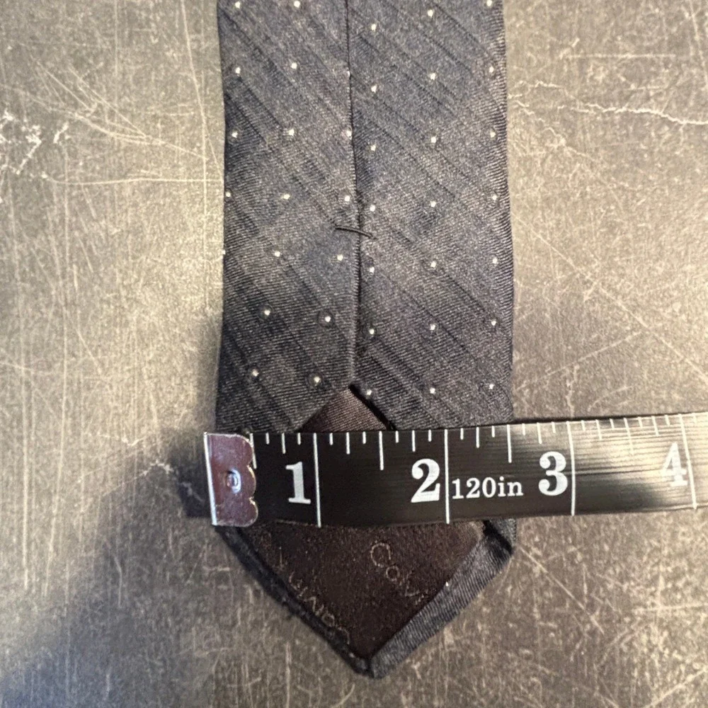 Mens Tie | Calvin Klein‎ | Slim Blue Textured Micro Dot Silk Blend